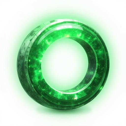 Emerald ring icon designed as a game asset. No background with a transparent style.