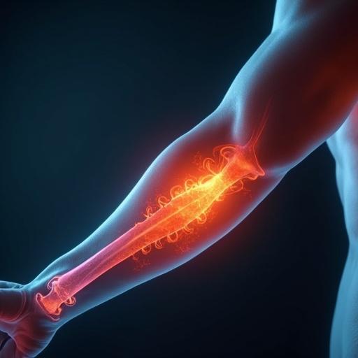 Illustration of a first degree burn wound on the right upper limb of a male patient. The forearm is shown with visible burn effects. It is artistically represented, focusing on the burn area.