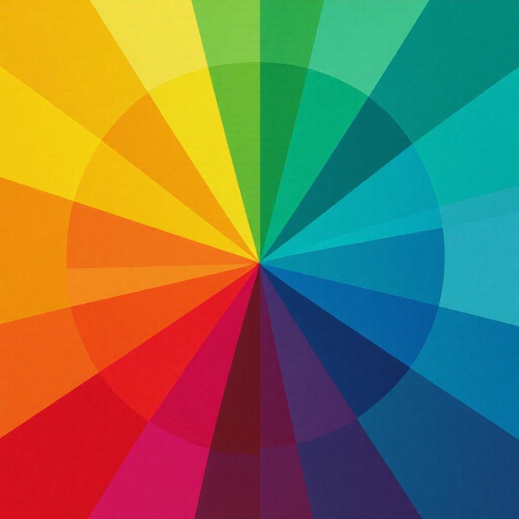 Color palette contains 10 colors ranging from bright to dark with a circular design. Vibrant and contrasting shades create a visually appealing layout.