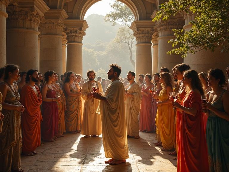 Ancient Rome in the first century celebrates in marble villas, poets reciting verses and generals drinking spiced wine.