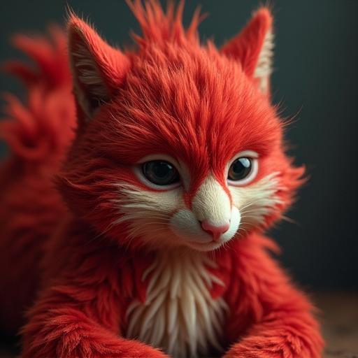 Super realistic photo of a giant toy animal in a playful setting with soft textures and vibrant colors.