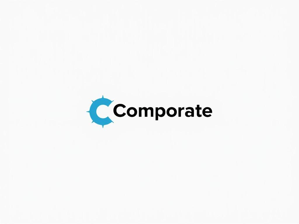 The logo design features the name 'Comporate' with a stylized 'C' that incorporates a modern and clean design. The color scheme utilizes blue and black to represent professionalism and efficiency. The logo aims to evoke a sense of organization and people-focused solutions associated with HRMS applications. It balances modernity and timeless appeal by having a minimalistic style, similar to well-recognized logos like that of Apple. Overall, the design is meant to be impactful and engaging for potential users.