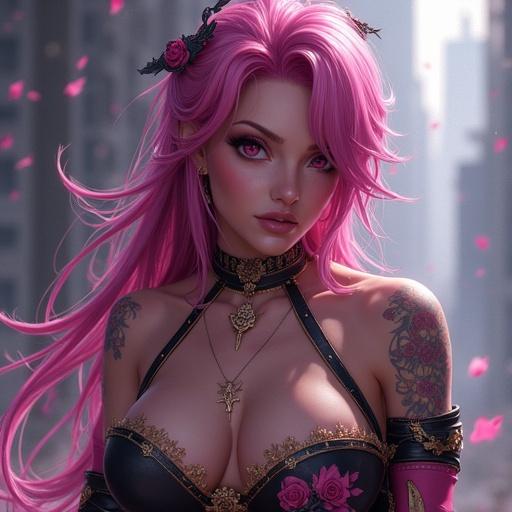 Create an alluring image of Ivy Valentine from Soul Calibur for an art project. Full-body view with attention to detail in the character's design. Emphasize her striking appearance and unique outfit.