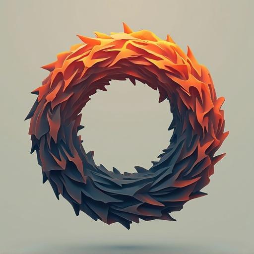 Design a simple abstract symbol expressing the trait of Openness. Use circular shape and varying textures.