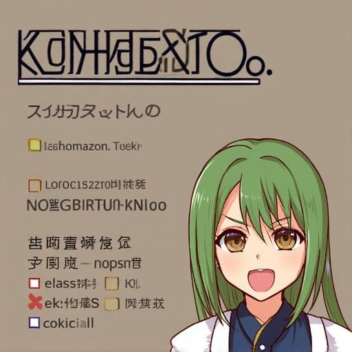 Illustration featuring an anime character with green hair and a logo. The character has a friendly expression and is dressed in casual attire. The logo includes stylized text and a blend of colors. The background is simple and minimalist.