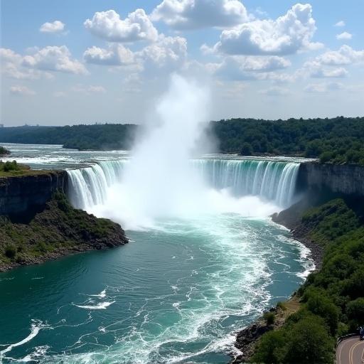 View of Niagara Falls from a lookout point
