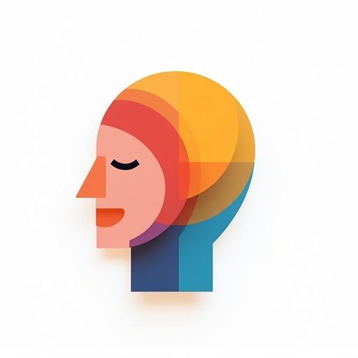 Abstract icon design depicting emotional stability. Utilize vivid colors like shades of pink and purple. Maintain minimalistic style with a clear white background. Icon should fill the canvas completely.