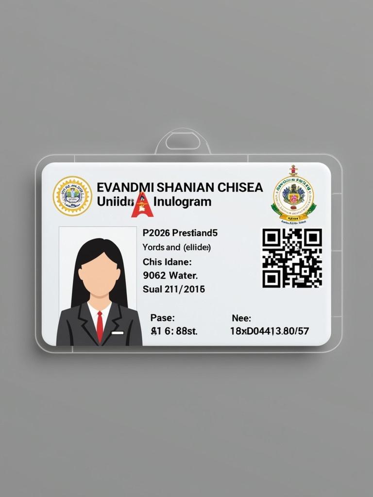 ID card from Nepal displays identification information. Card shows official details and a QR code. Appears suitable for professional contexts.