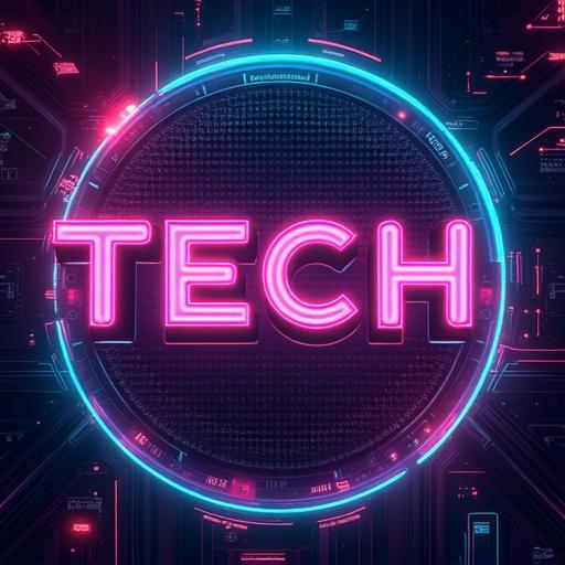 Neon tech music album cover featuring futuristic text with DJ Hardstylez