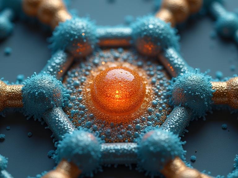 Detailed image of a quinoxaline unit featuring CN groups leading to two new structures. Depicts air-processable n-type semiconductors with enhanced self-assembly and high conductivity. Emphasizes thermoelectric ZT of 0.20 at room temperature.