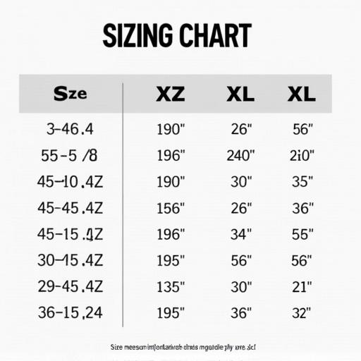 Sizing chart graphic displays t-shirt sizes from small to extra-large. Includes chest measurements formatted in a clear table. Flat design suitable for online applications. Width is 960 pixels. Vertical orientation with data clearly presented.