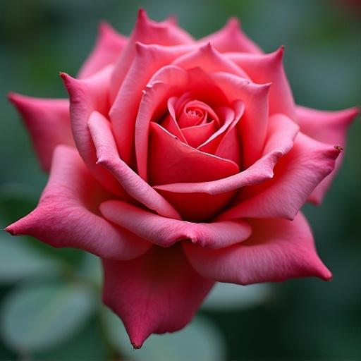 A rose floats in an ocean.