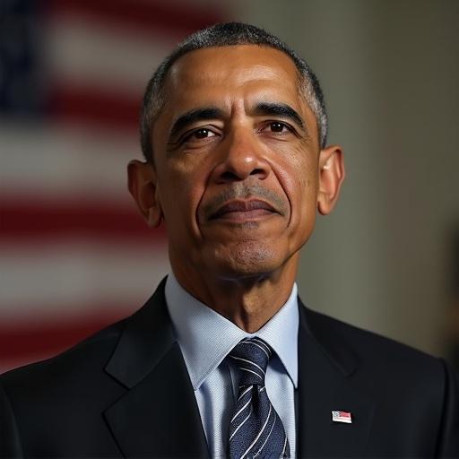 Image of a man dressed formally with short hair. Background features an American flag. Portrait style.