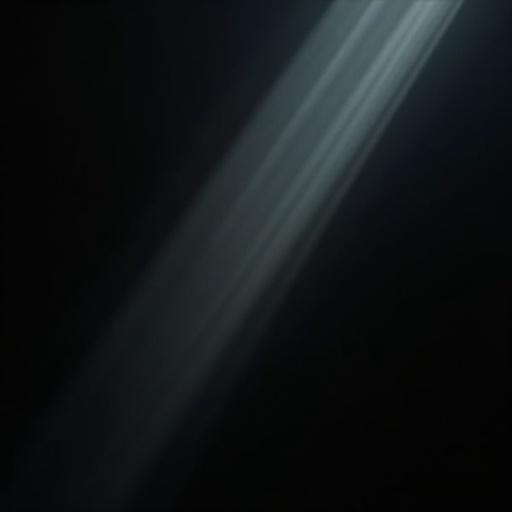 Two rays of light intersect in the center of the frame. One ray comes from the left corner and the other from the right corner. The background is total darkness.