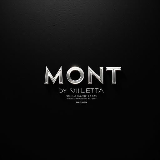 Sleek company logo with a textured black pattern. Metallic silver font for 'MONT BLACK'. 'by VULETTA' in elegant script. 'VODKA' in modern font below. 'MADE IN MONTENEGRO' at the bottom. Minimal cinematic aesthetic with 35mm film texture.