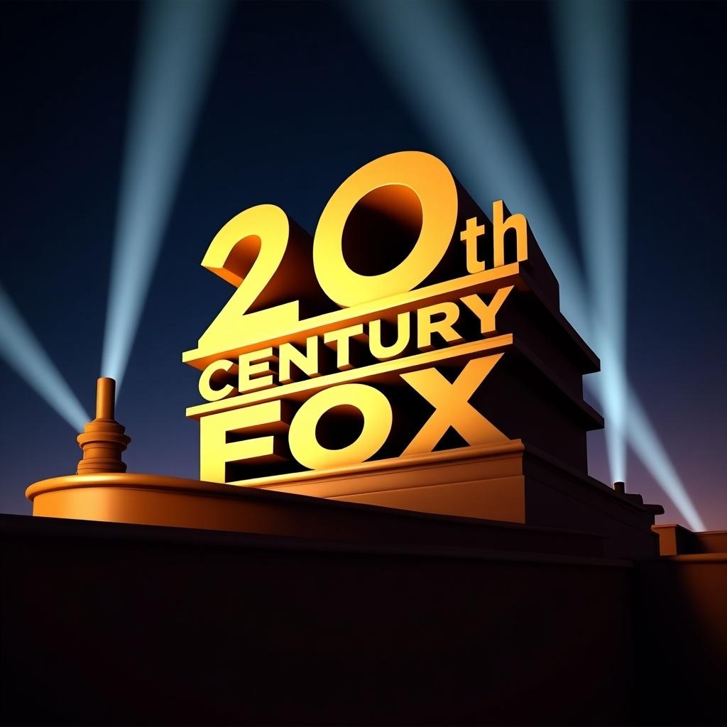 Stylized logo of 20th Century Fox with modified text. '20' transformed to '2025', 'century' changed to 'Maldito', and 'fox' altered to 'año nuevo'. Dramatic lighting and bold typography enhance the scene.