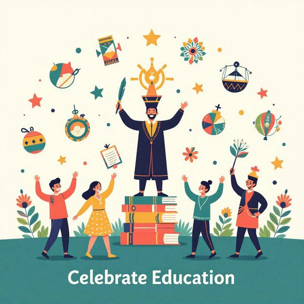 Simple graphical image to celebrate cultures within education. No people.