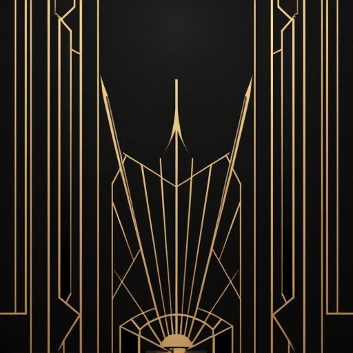 Instagram post design featuring Art Deco style with elegant geometric lines. Color scheme includes gold and black. Features bold and angular typography. Incorporates subtle geometric elements such as octagonal frames and parallel lines. Background showcases gradient shades from black to dark gray. Displays minimalist golden details. Exudes a modern, sophisticated, and minimalistic 1920s style.