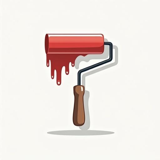 Design a logo for a painting company. Include a paint roller with dripping paint.