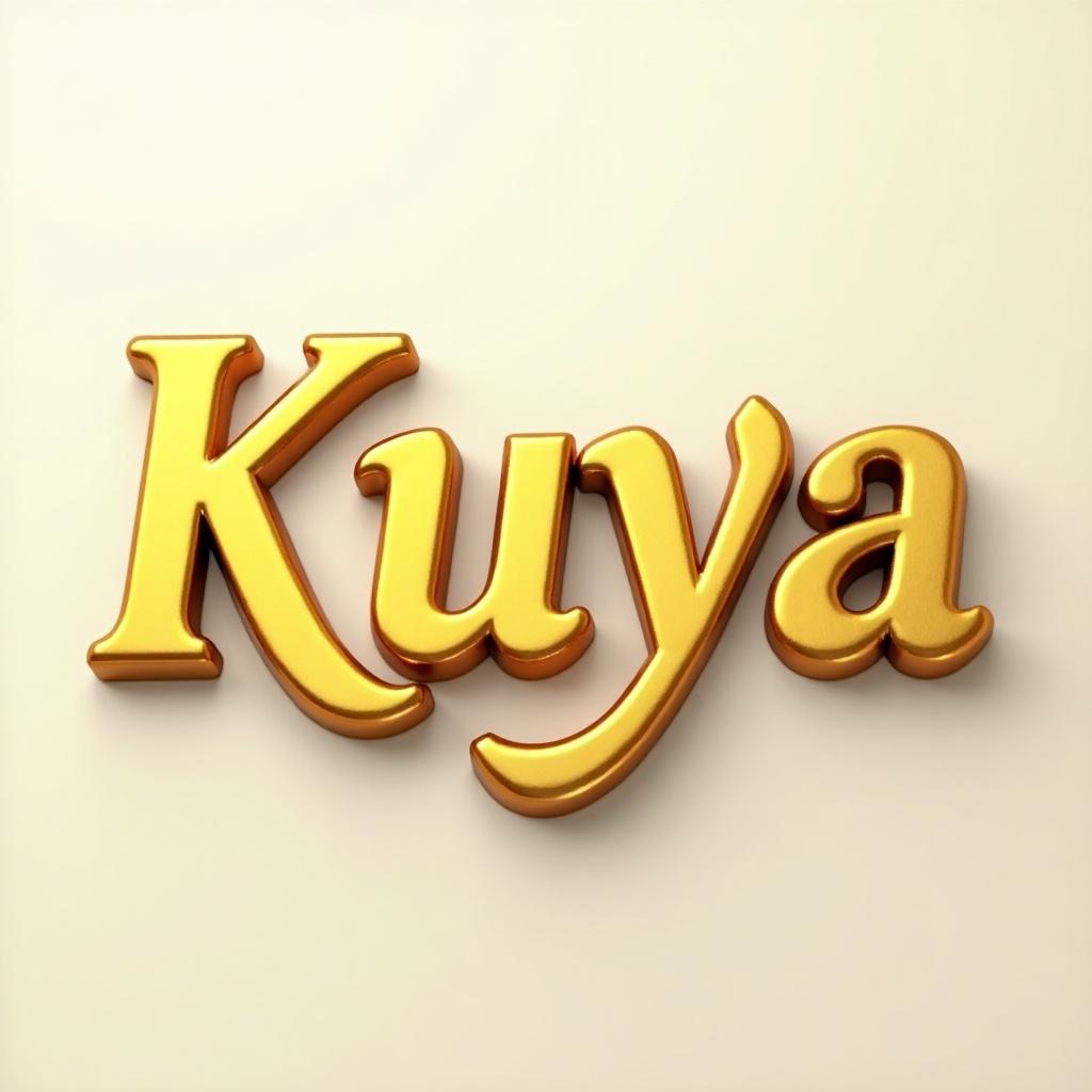 Gold 3D lowercase text reads Kuya on a neutral background.