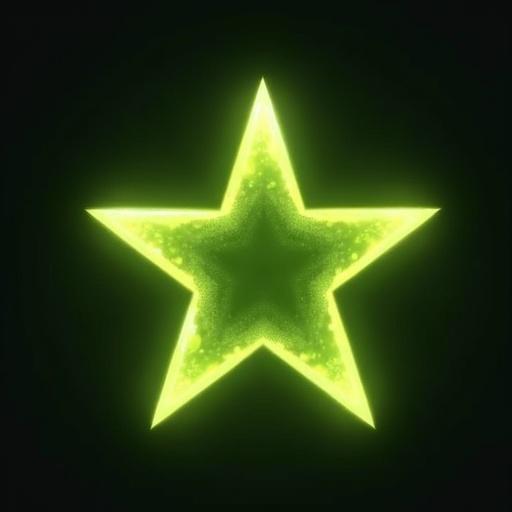 Greenish yellow star with bright flares in a dark background