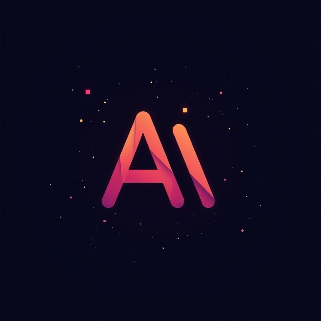 Logo design for Ai Studio and Inference Services. A simple and futuristic logo with vibrant colors. Focus on tech design. No text included.