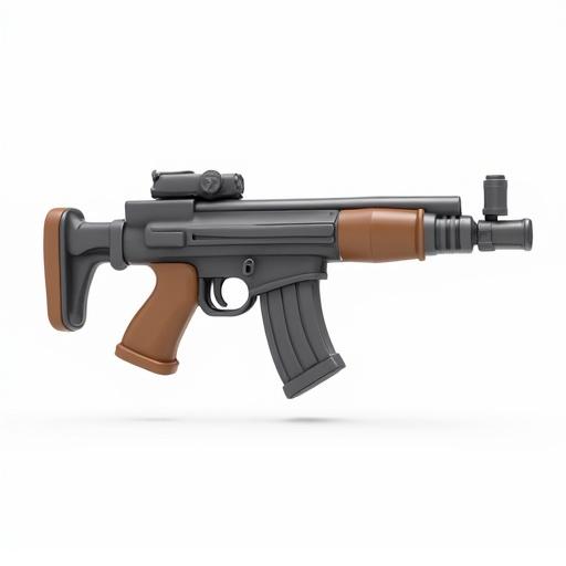3D cartoon-style machine gun on a clean white background.