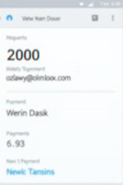 Digital proof of payment transaction displayed on a mobile app interface. 2000 paid to a specified email address. Transaction details are visible and clear.