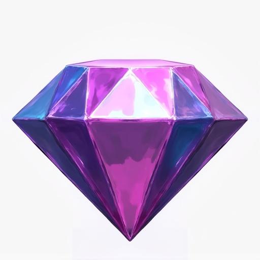 3D diamond bar icon designed as an asset for an ARPG style. No background to allow for versatility in use. Brightly colored and shiny appearance with facets.
