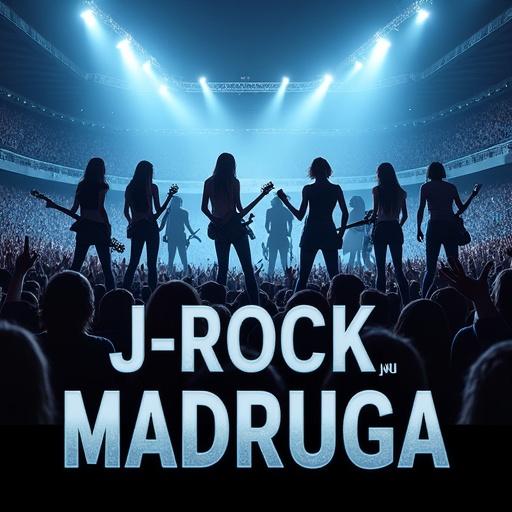 Many visual kei guitarists performing at a stadium deep in the night