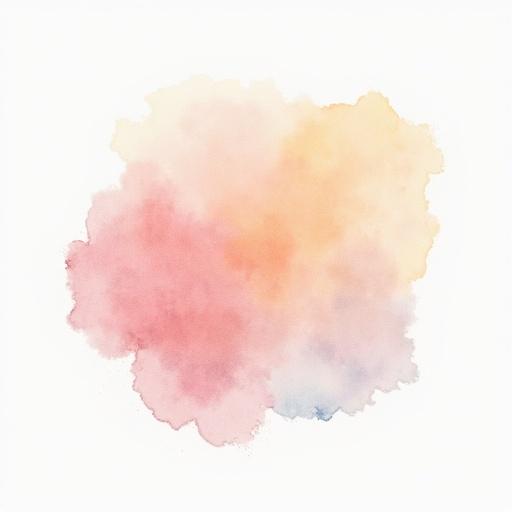 Watercolor in pastel colors on a blank centered background.