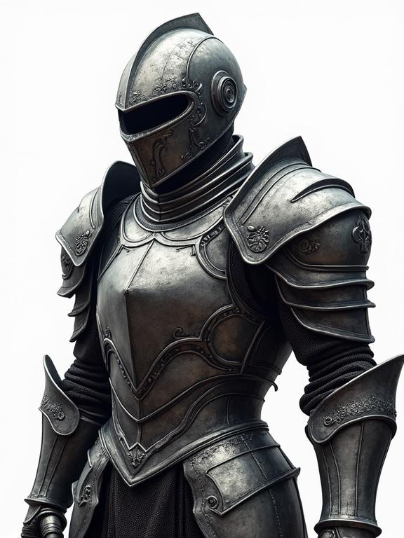 Steel majestic body armour design for ARPG style asset with no background