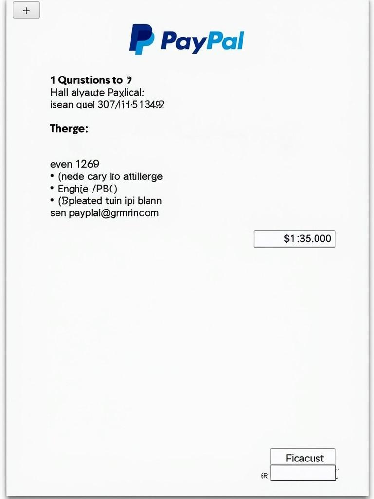 Document displays payment proof from PayPal. Payment directed to bseancool12345@gmail.com. PayPal branding visible with clear layout. Transaction amount of $45000.