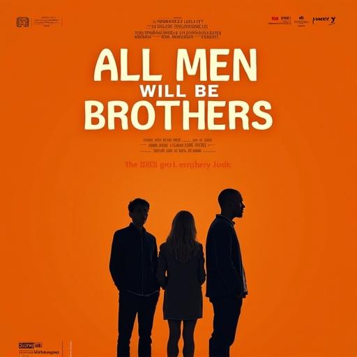 Movie poster features title in bold. Background color is solid orange. Three characters displayed in silhouette. Date 28.3. and time 19:15 included.