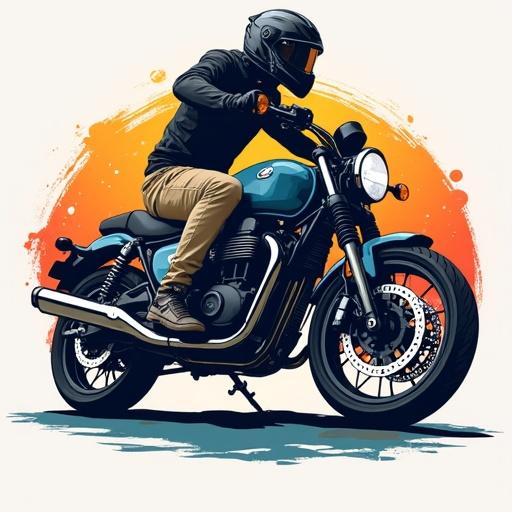 Logo design for an electric motorcycle store named PowerShop. Include the Cuban flag and elements related to appliances.