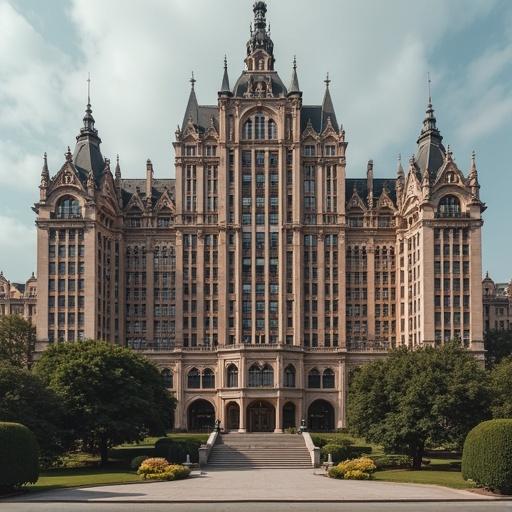 Massive unique hotel built in 1905 with a striking design that stands out from the typical architecture.