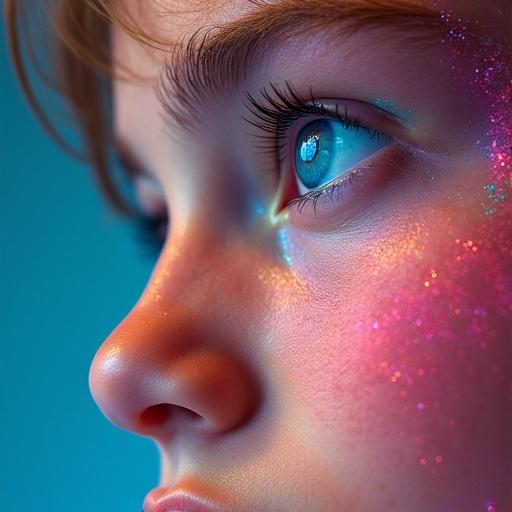 Close up of a young adult's face with an expression of extreme surprise. Eyes wide as if witnessing something unbelievable. Stylized visual of a rocket launching beside the face. Vibrant background with purple, blue, and pink colors symbolizing exponential growth. 'MÉTODO ÚNICO' text overlay in bold white letters with black outline for legibility.