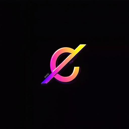 Create a logo featuring the letters eqo38. Use thick typography and incorporate diagonal lines. Utilize a rainbow color scheme against a black background.