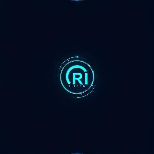 Sleek and high-tech logo for AI company. Logo named RI AI Design. Embodies artificial intelligence and digital sophistication. Features clean lines and modern typography. Includes subtle motifs of data streams and neural pathways. Use a futuristic color palette with cyber blue and neon teal.