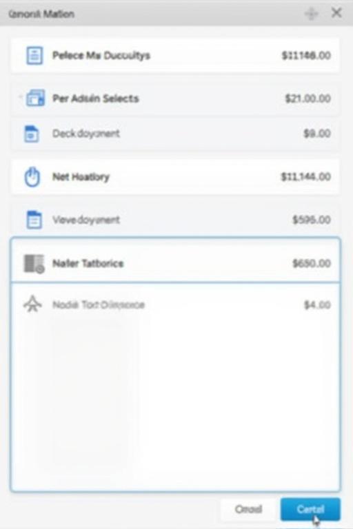 Sales invoice showcasing various items with prices and a discount section. Multiple line items listed with a focus on monetary amounts. Clear user interface elements shown for managing invoices and discounts.