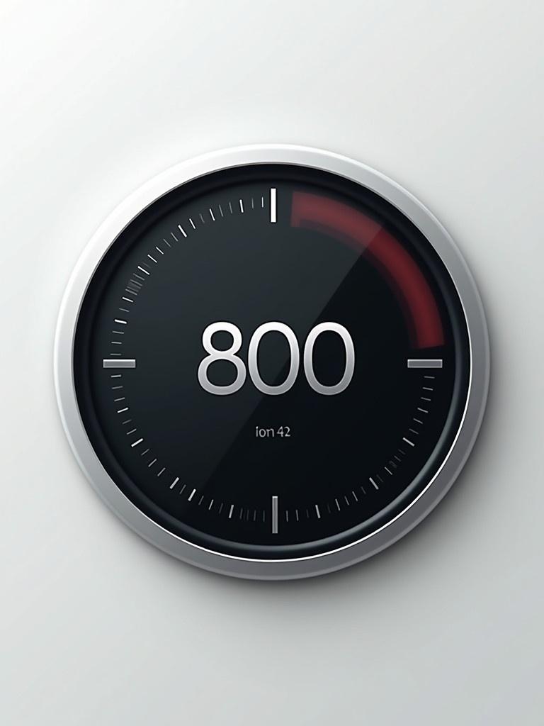 A circular timer design shows number 800. Timer gradually disappears. Sleek modern look.