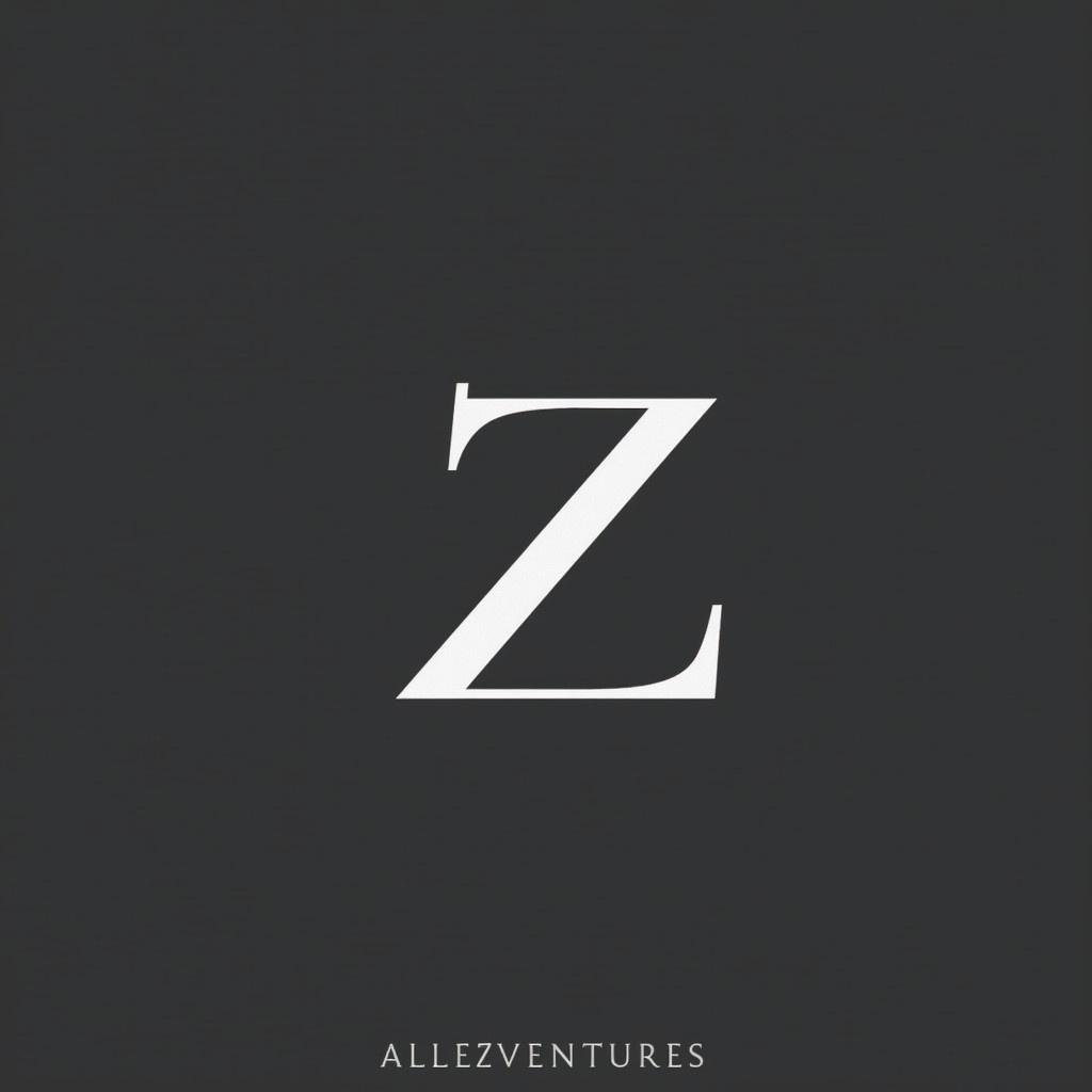 Logo design for AlleZ Ventures features the letter Z in white on a black background. The design is minimalistic and elegant. It reflects sophistication and innovation in investment strategies.