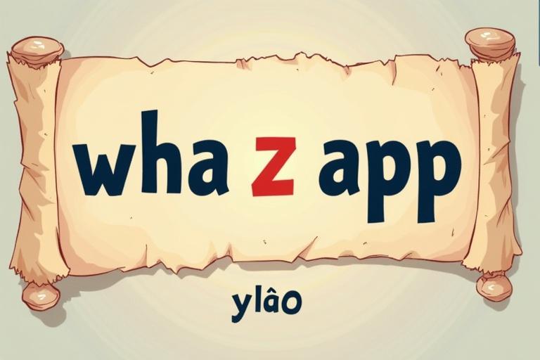 A banner featuring the words wha z app. Includes unique symbols like бВ⌉lБ∣O∃Э. Design is playful and engaging. Background should be soft and inviting.