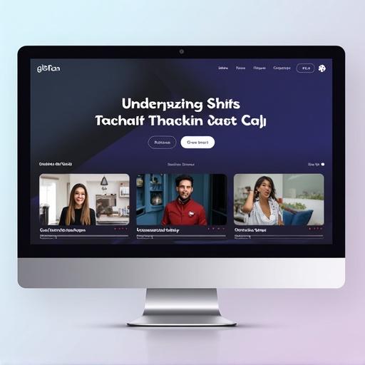 Modern user interface design displayed on a computer screen showcasing a video content marketing agency's website with various sections for video content.