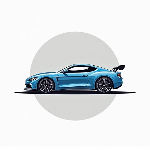 Logo designed for car cleaning and polishing services featuring a blue sports car illustration