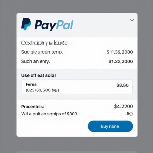 PayPal receipt showing transaction of $2000. Money sent successfully. Displayed amounts and details about the transaction. Visual structure resembling an online payment confirmation.