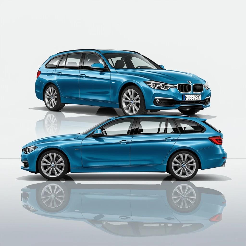 Wallpaper for PC featuring a BMW 320 Touring F31 on a dynamic background