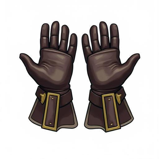Gloves designed for an ARPG as a game item with transparent background. Suitable for use in a gaming context and as an asset.