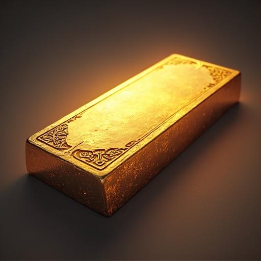 Golden bar for ARPG style asset with transparent background.