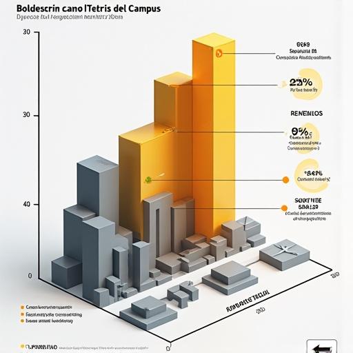 Create a graphic representing urban planning and regulation. A large transparent container dominates the center labeled 'Bolsita Global API Z5-API-28: Maximum Occupation Potential (30%)'. Inside, gray blocks represent existing licensed constructions. An empty space at the top indicates remaining occupancy index. Two large orange Tetris-like pieces are shown falling towards this space. On the left, a column titled 'GAME RULES' describes building indexes and height limitations. On the right, 'OBSTACLES AND POWER-UPS' details a road cut and approvals for exceeding limitations. Below, gray blocks marked for demolition are shown with an 'X'. Sources from resolutions provided.